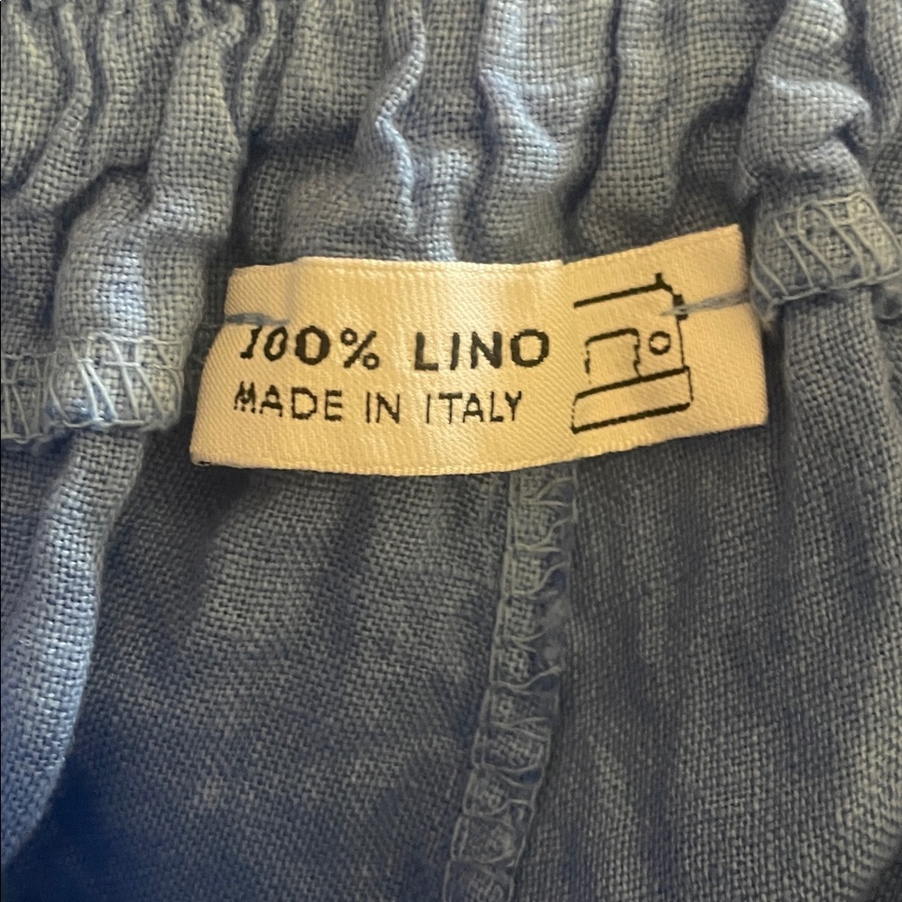 Italian Linen Wide Leg Pant, Blue, Sz.โ Sm/Med Linen & Moore - Picture 13 of 15